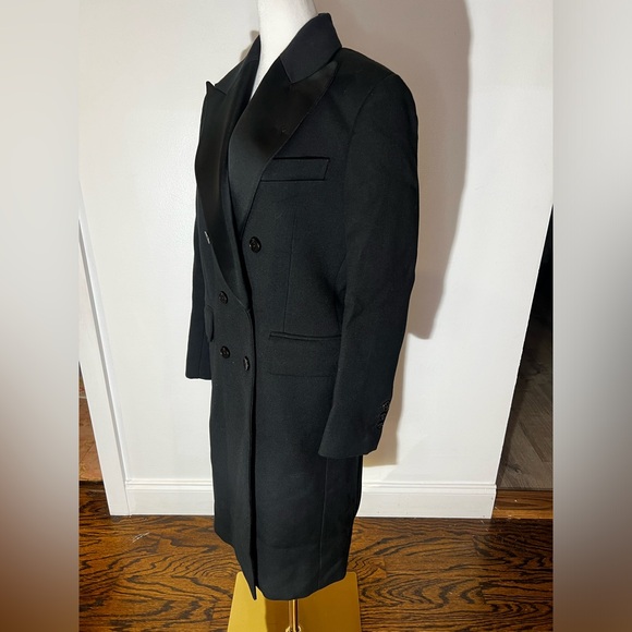 Emanuelle Satin Trim Double Breasted Coat - Picture 4 of 10